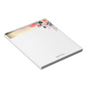 Bloc-note Elégante Bande Or Élégante, Plumes Fleurs (Incliné)