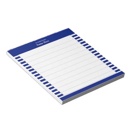 Bloc-note Elégante Bleu & Blancs Linne (Incliné)