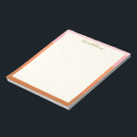 Bloc-note Elégante Bordure moderne rose orange personnalisée<br><div class="desc">Bloc-notes personnalisé élégant,  moderne,  rose et orange</div>