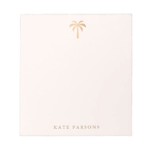 Bloc-note Elégante carte Gold Palm Tree Note
