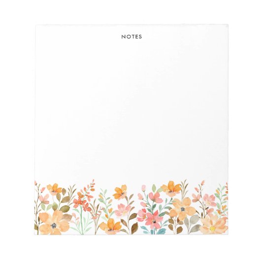 Bloc-note Elégante couleur couleur Fleur sauvage Floral (Devant)