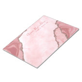 Bloc-note Elégante Crème Blush Rose Agate Geode Business (Incliné)