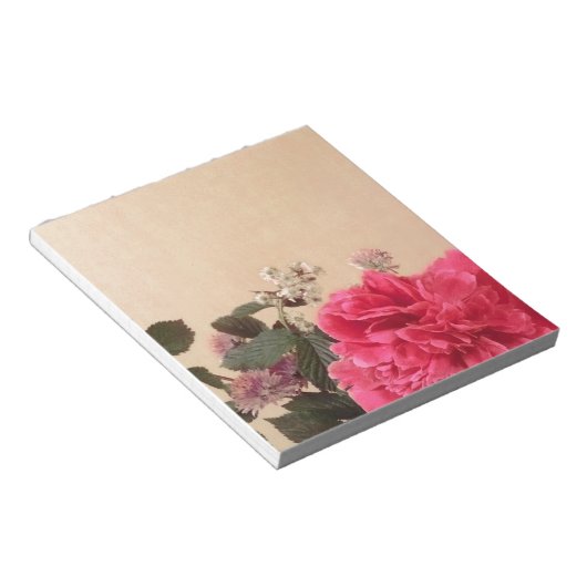 Bloc-note Élégante crème rose florale (Incliné)