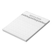 Bloc-note Elégante dentelle Florale Noire Et Damas Blanches  (Tourné)