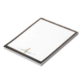 Bloc-note Élégante écriture de monogramme aspect bois rustiq (Tourné)