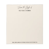 Bloc-note Élégante écriture "From the Desk of" Crème (Devant)