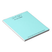 Bloc-note Élégante écriture manuscrite du bureau de Light Aq (Incliné)