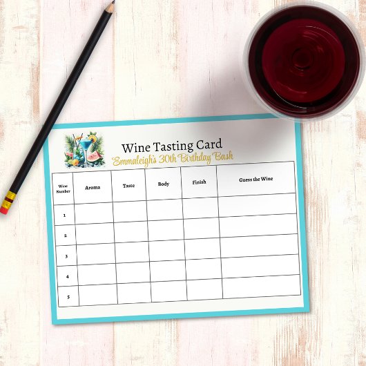 Bloc-note Elégante fête du 30e anniversaire Guess the Wine