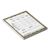 Bloc-note Elégante feuille de note Bunco Art Déco Black Gold (Incliné)