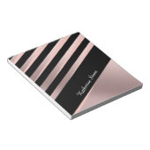 Bloc-note Elégante fille abstrait rose or, noir & rose (Incliné)