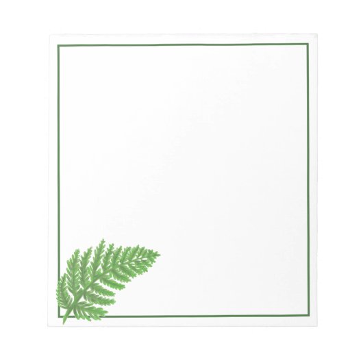 Bloc-note Élégante fougères vertes feuilles de bois (Devant)