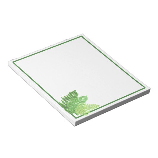 Bloc-note Élégante fougères vertes feuilles de bois (Incliné)