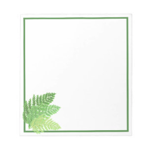 Bloc-note Élégante fougères vertes feuilles de bois