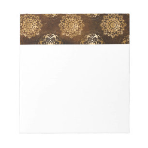 Bloc-note Elégante Gold Foil et Black Indian Mandala