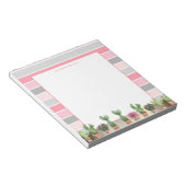 Bloc-note Elégante Gris Rose, Aquarelle Cactus (Incliné)