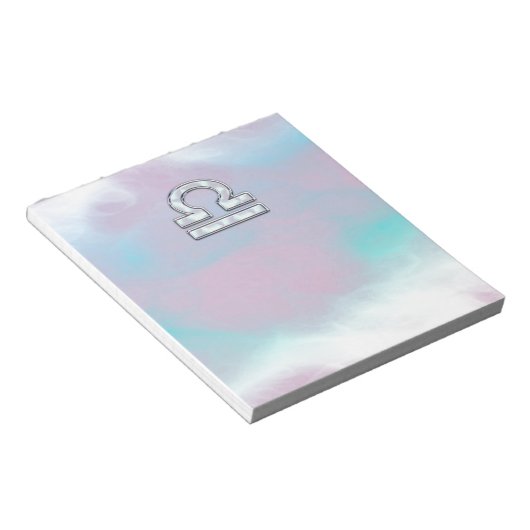 Bloc-note Élégante Libra Zodiac signe Mère de Pearl Style (Incliné)