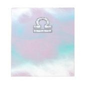 Bloc-note Élégante Libra Zodiac signe Mère de Pearl Style (Devant)