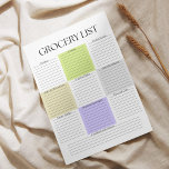 Bloc-note Élégante liste d'épicerie en bloc couleur<br><div class="desc">Améliorez votre expérience d'achat avec ce bloc-notes coloré et élégant de liste d'épicerie. Parfait pour organiser vos courses de façon chic et élégante.</div>