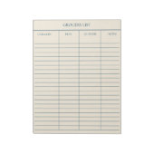 Bloc-note Élégante liste d'épicerie rose beige rétro (Tourné)