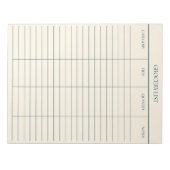 Bloc-note Élégante liste d'épicerie rose beige rétro (Devant)