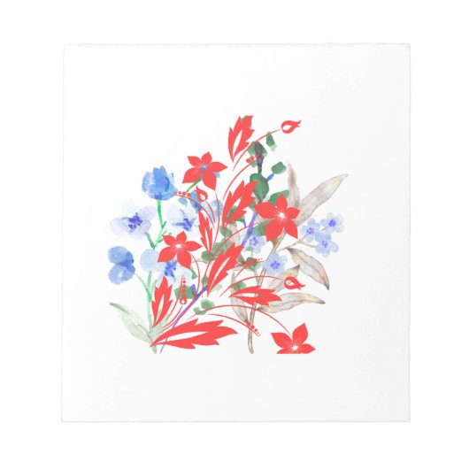 Bloc-note Élégante œuvre d'art de fleurs et de feuilles | Mi (Devant)