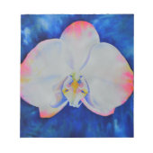 Bloc-note Elégante orchidée florale blanche rose aquarelle (Devant)