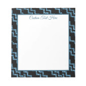 Bloc-note Elégante Parties scintillant Bleue Noir Chevron Ch (Devant)