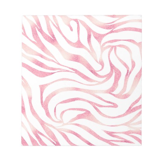 Bloc-note Elégante Parties scintillant Rose or Zebra White P (Devant)