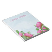 Bloc-note Elégante Pierre rose moderne Aquarelle Florale (Incliné)