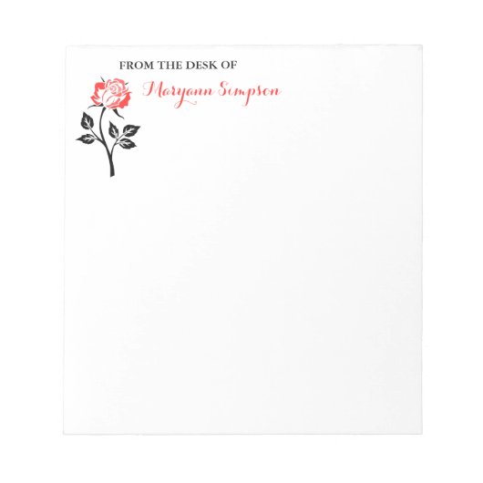 Bloc-note Elégante Rose rouge du bureau de (Devant)