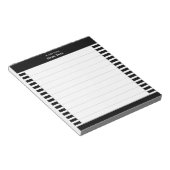 Bloc-note Élégantes rayures noires et blanches lignées (Incliné)