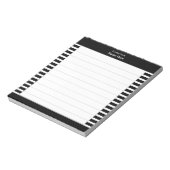 Bloc-note Élégantes rayures noires et blanches lignées (Tourné)