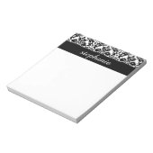 Bloc-note Elégants modèles Damask avec noir et blanc (Tourné)