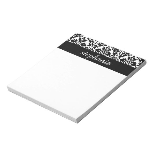 Bloc-note Elégants modèles Damask avec noir et blanc (Tourné)