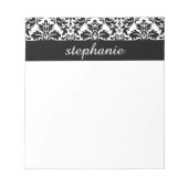 Bloc-note Elégants modèles Damask avec noir et blanc (Devant)