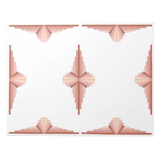Bloc-note Éléments Art déco dans une palette d'or rose (Devant)