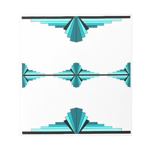 Bloc-note Éléments Art déco en vert turquoise (Devant)