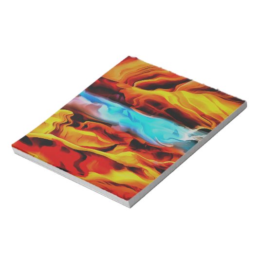 Bloc-note Eléments Chauds Et Froids Acrylique Verser Abstrai (Tourné)