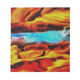 Bloc-note Eléments Chauds Et Froids Acrylique Verser Abstrai