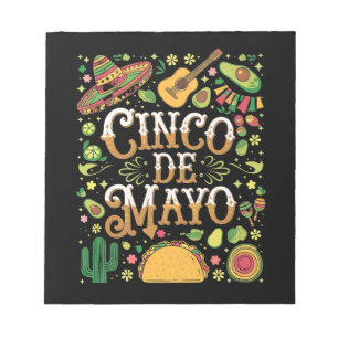 Bloc-note Éléments de fête mignons de la fête Cinco De Mayo