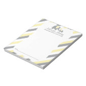 Bloc-note Eléphant à rayure gris jaune, blanc - Conseil (Tourné)