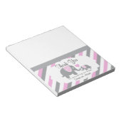 Bloc-note Eléphant à rayures rose et gris | Candy Toppers (Incliné)