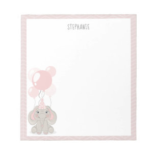 Bloc-note Éléphant avec chapeau de fête d'anniversaire