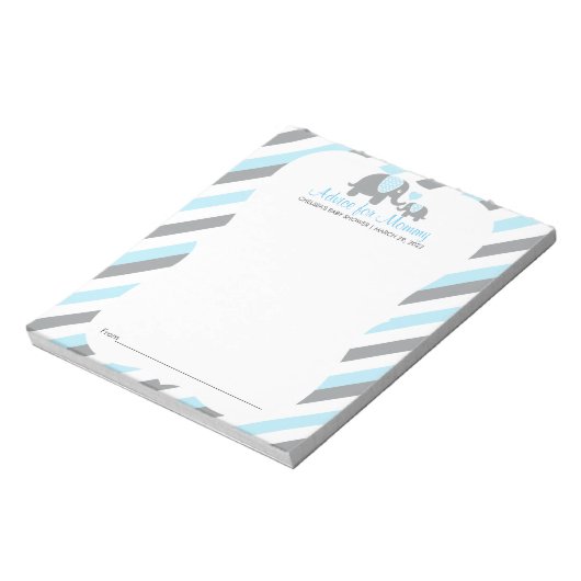 Bloc-note Eléphant bleu, gris blanc - Conseils (Tourné)