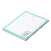 Bloc-note Éléphant mignon avec cadre turquoise doublé (Tourné)
