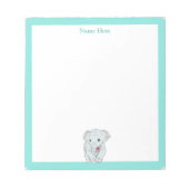 Bloc-note Eléphant mignon avec cadre turquoise Simple (Devant)