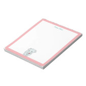 Bloc-note Éléphant mignon avec un cadre rose clair simple (Tourné)