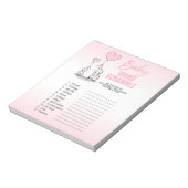 Bloc-note Elephant rose blanc fille Baby shower MOT SCRAMBLE (Tourné)