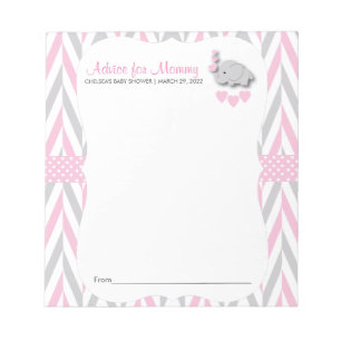Bloc-note Eléphant rose et gris Baby shower 2 - Conseils