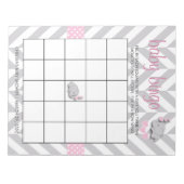 Bloc-note Eléphant rose et gris | Baby shower - Jeu (Devant)